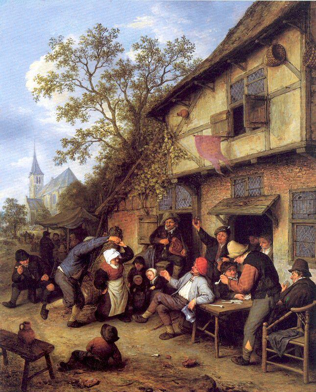 Merrymaking Outside an Inn, Ostade, Adriaen van